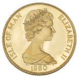 Elizabeth II. Gold proof Isle of Man one crown, 1980