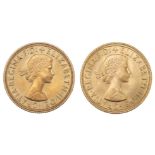 Elizabeth II. Gold Sovereign (2), 1958, 1959, good very fine