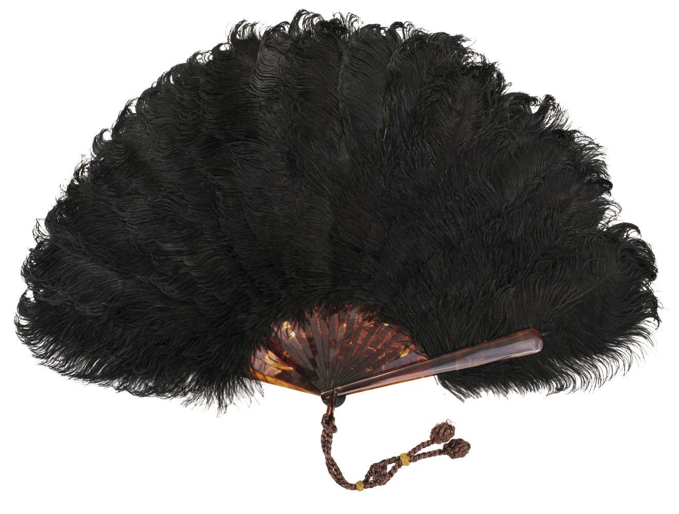 Ostrich feather. A large ostrich feather fan, early 20th century - Image 2 of 2
