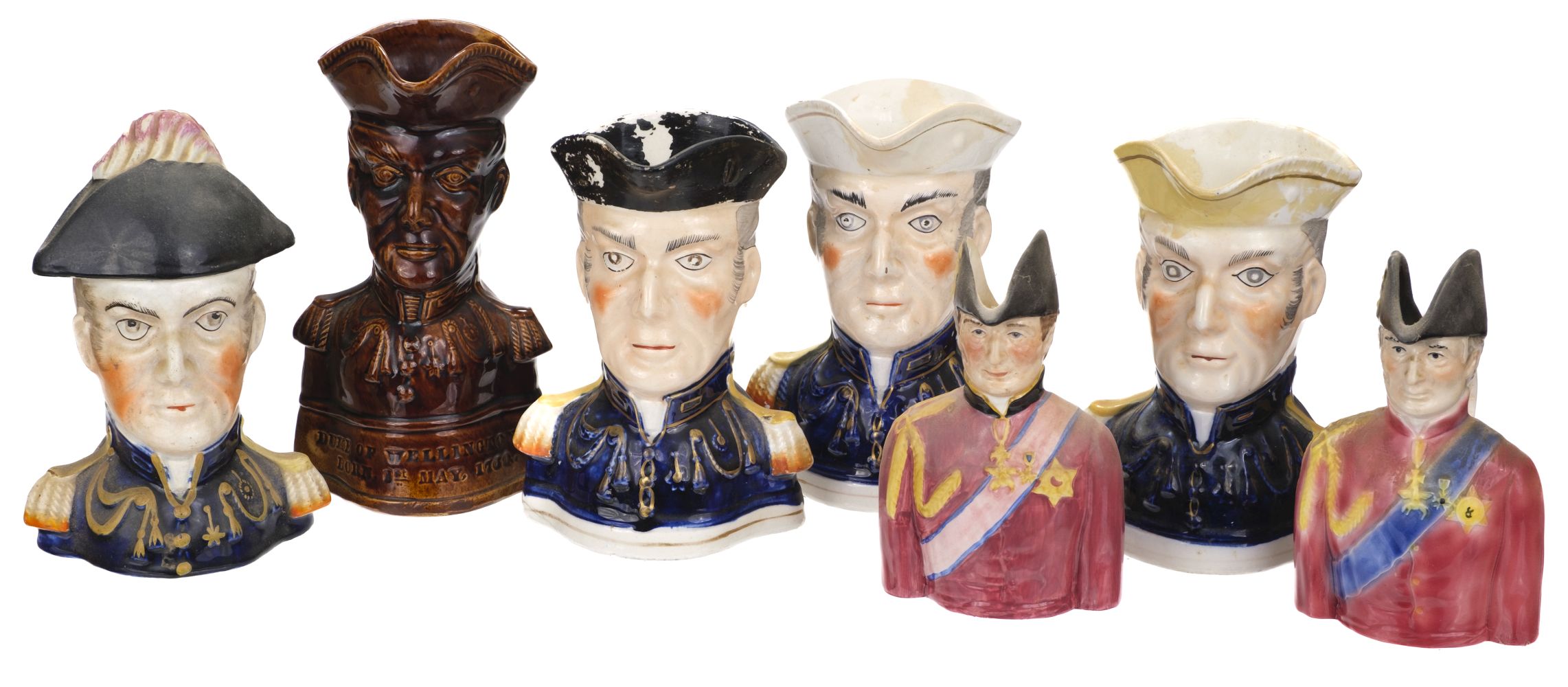 Duke of Wellington. A collection of Victorian Duke of Wellington pottery