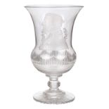 Duke of Wellington. A George III period glass vase commemorating the Battle of Waterloo