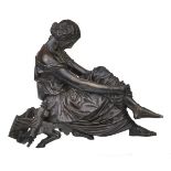 Pradier (After, James, 1790-1852). Saffo Assia bronze, circa 1880