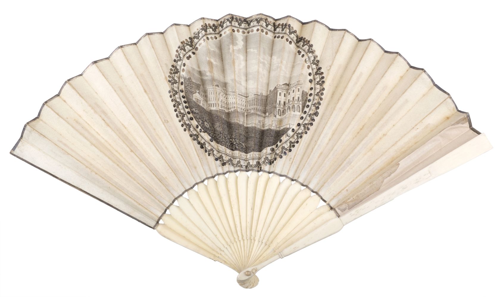 Souvenir fan. The Crescent, Buxton, circa 1790 - Image 2 of 6