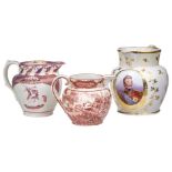Duke of Wellington. A George III period porcelain jug probably Coalport