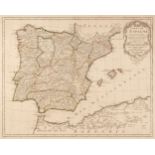 Spain. Bouche (Jean Nicolas), Carte de l'Espagne Dressee par Guillaume Delisle..., Paris, 1789