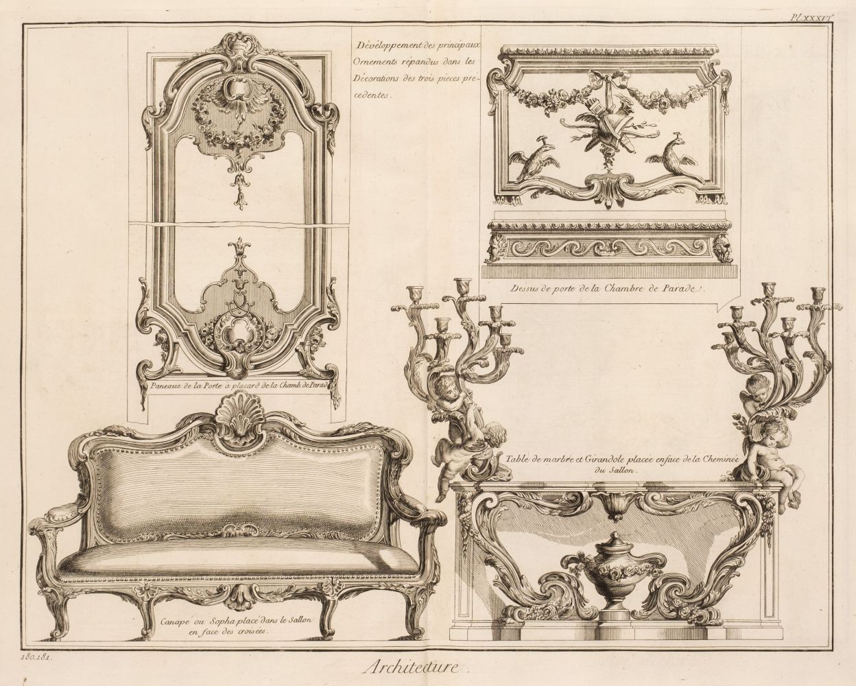 Diderot (Denis). A collection of 68 plates on architecture, 1765 - 72