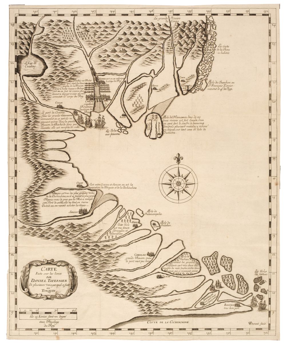 Vietnam. Tavernier (Jean-Baptiste), Carte Faite sur les Lieux..., au Tonquin, Paris circa 1679