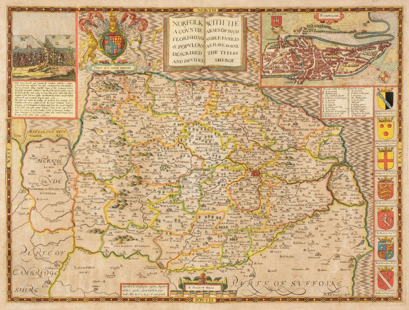 Norfolk. Speed (John), Norfolk A Countie Florishing & Populous..., circa 1627