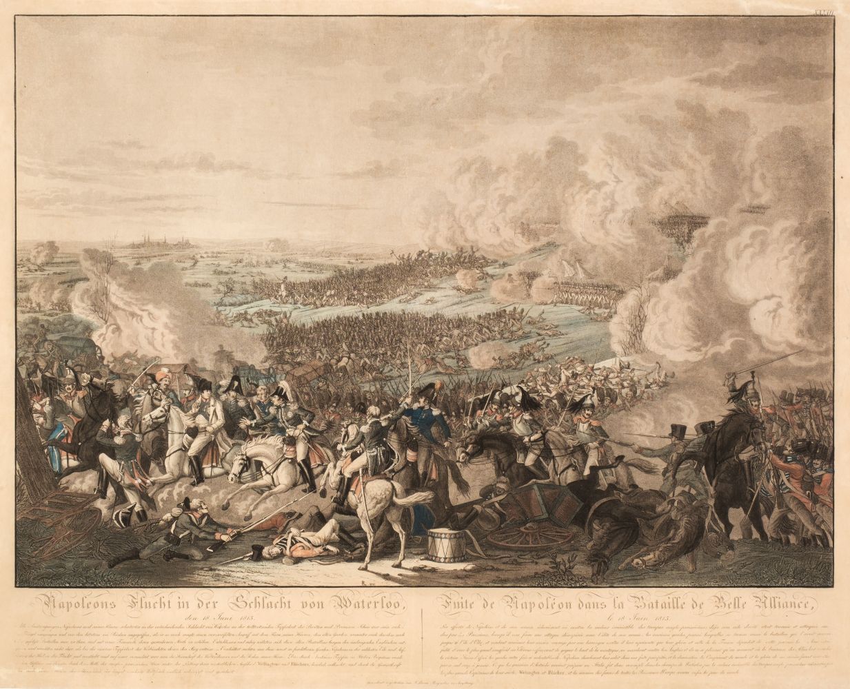 Battle of Waterloo. Rugendas (J. L.), Napoleans Flucht in der Schlacht von Waterloo, circa 1815