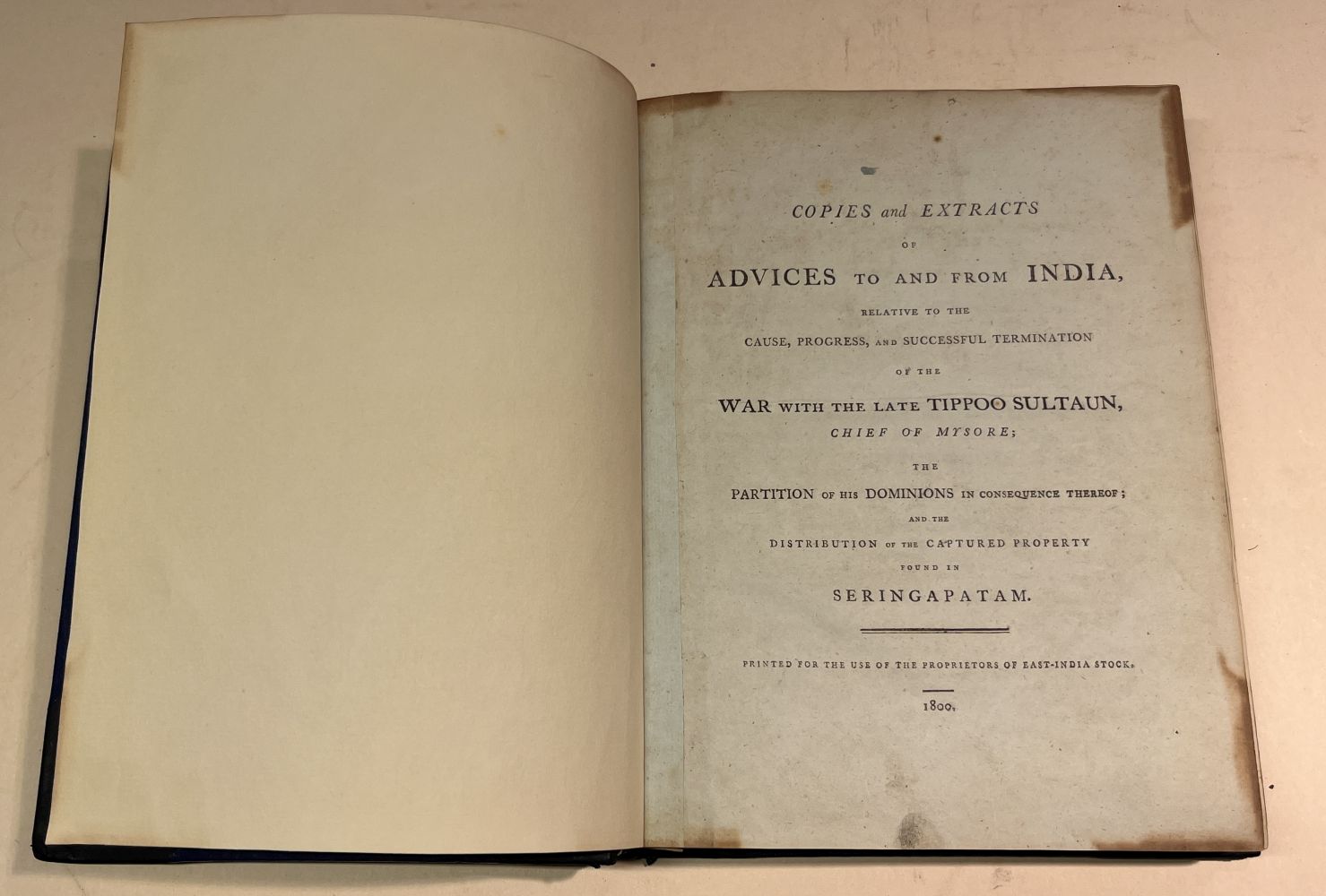 East India Company. Copies and Extracts of Advises to and from India..., 1799-1800 - Image 5 of 8