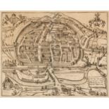 Exeter. Braun (Georg & Hogenberg Franz), Civitas Exoniae (vulgo Excester)..., 1617