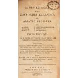 East India Company. The East India Kalendar, or, Asiatic Register ..., 1798