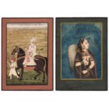 India School. Two portrait studies, mid -to-late 19th century