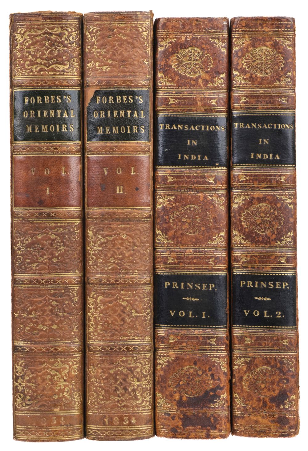 Forbes (James). Oriental Memoirs, 1834..., and Prinsep, Transactions in India, 1825