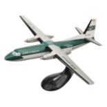 Desktop Model. A 1960s Fokker F-27 Friendship travel agents model aircraft in Aer Lingus livery