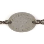 Victoria Cross Interest. WWI identity bracelet belonging to Corporal James McGregor