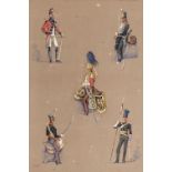 Wymer (Reginald Augustus, 1849-1935). A study of the 16th Lancers uniform from 1768-1829