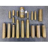 Munitions. A collection of WWII and later brass shell cases