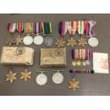 Five: Private R.F. Wagstaffe, Leicestershire Regiment plus a collection of WWII medals