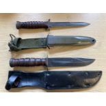 Fighting Knives. WWII American U.S. M3 Camillus fighting knife,