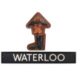 Transport Sign. A London transport bus destination indicator for Waterloo