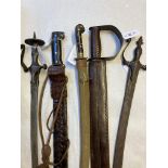 Indian Swords. 19th century Indian tulwar and other edged weapons