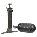 Oxygen Bottle. WWII RAF oxygen bottle dated 1941, a type used in Spitfire and Hurricane