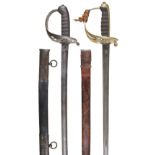 Swords. An 1827 pattern Rifle Regiment sword plus RAMC sword