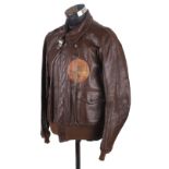Flying Jacket. A WWII American A2 flying jacket of the 584th Night Fighter Squadron