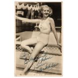 Grable (Betty, 1916-1973). A vintage real photo publicity postcard