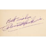 Hawkins (Coleman, 1904-1969). Signed sentiment, 'Best wishes, Coleman Hawkins'