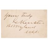 Custer (George Armstrong, 1839-1876). Large ink signature, [1865]