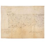 George II (1683-1760). Document Signed, 'George R', Kensington, 10 September 1727