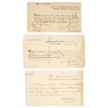 Slavery Registration Documents. A group of 3 slavery registration documents, 1824-27