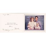 Charles III (Philip Arthur George, 1948-) & Diana (1961-1997). Signed Christmas and New Year card,