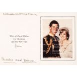 Charles III (Philip Arthur George, 1948- ) & Diana (1961-1997). Signed Christmas Card, [1981]