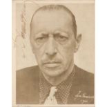 Stravinsky (Igor, 1882-1971). Signed portrait, c. 1946