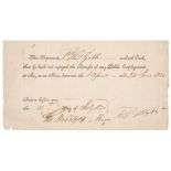 Goble (Thomas, c. 1780-1869). A rare Document Signed, 'Thos. Goble', 15 July 1820