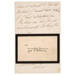 Wellington (Arthur Wellesley, 1st Duke of, 1769-1852). Autograph Letter Signed, 10 December 1834