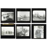 Magic Lantern Slides. 100 photographic magic lantern slides of WW2 naval scenes, circa 1940