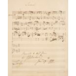 Cramer (Johann Baptist, 1771-1858). Autograph Manuscript Signed, 17 January 1828