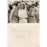 Hope (Bob, 1933-2003) & Crosby (Bing, 1903-1977) & Lamour (Dorothy, 1914-1996). A signed album page