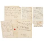 Wellington (Duke of, 1769-1852). A group of six autograph letters signed, 1829-47