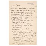 Puccini (Giacomo, 1858-1924). Autograph Letter Signed, 'G Puccini', Torre del Lago, Toscana, no