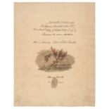 Bewick (Thomas, 1753-1828). Signed thumbprint receipt, 'Thomas Bewick'