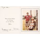 Charles III (Philip Arthur George, 1948-) & Diana (1961-1997). Signed Christmas and New Year card,