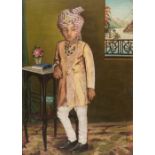 Bhuj (Chatar, 1895-1975). Portrait of an Udaipur prince, c. 1950, oil and gouache on board