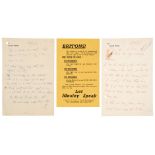 Mosley (Oswald, 1896-1980). Two Autograph Letters Signed with initials, 'O.M'