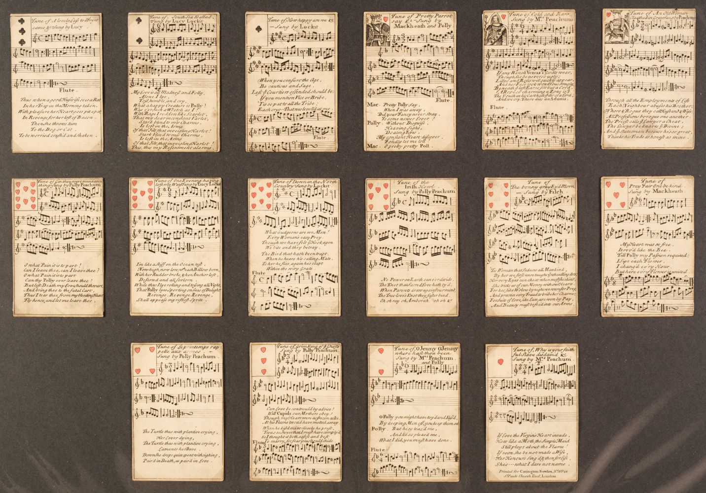 English musical playing cards. The Beggar's Opera, printed for Carington Bowles, London, circa 1770 - Image 3 of 3