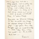 Heaney (Seamus, 1939-2013). Autograph Letter Signed, 'Seamus', Glanmore, Ashford